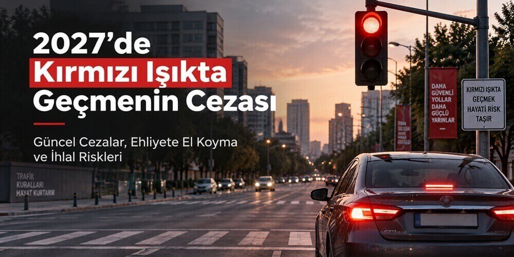 2027 Kırmızı Işıkta Ge&ccedil;me Cezası: G&uuml;ncel Tutarlar, Ehliyet İptali ve Ceza Puanı